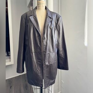 Brown Leather Preston & York Jacket Coat L
